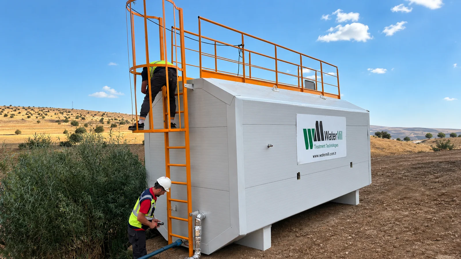 WaterMill paket atıksu arıtma ünitesinin sahadaki kurulumu
