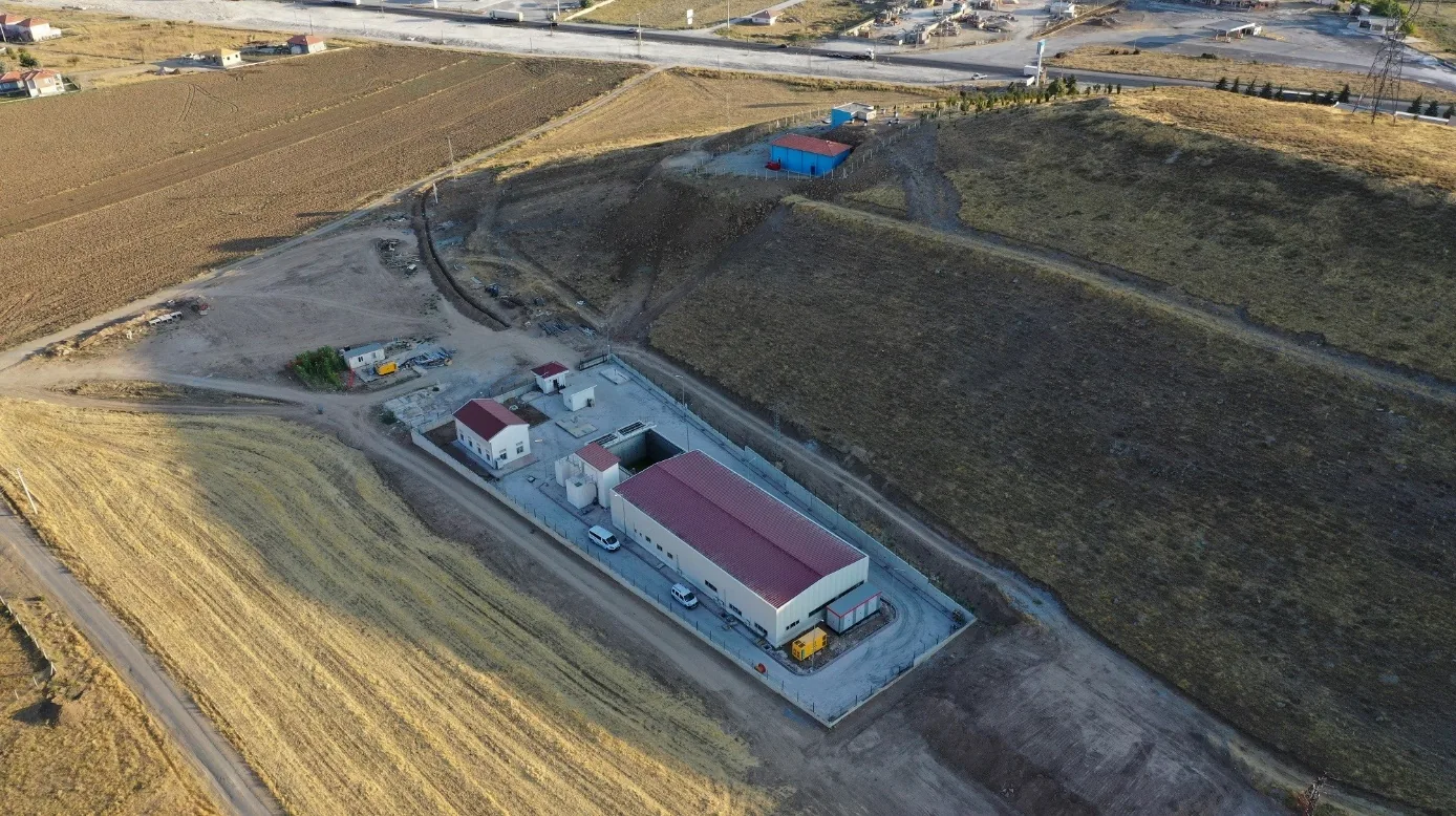 Genel arıtma tesisi saha yerleşimi drone görünümü